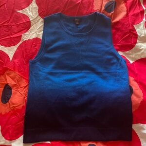 Blue ombré cashmere vest